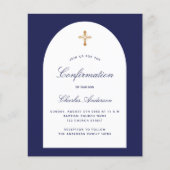 Papier Confirmation Marine bleu blanc arc garçon invitati (Devant)