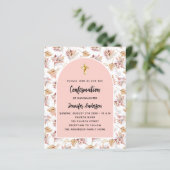 Papier Confirmation pampas rose or invitation florale (Debout devant)