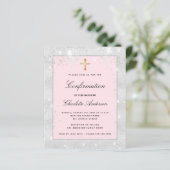 Papier Confirmation parties scintillant rose argent invit (Debout devant)