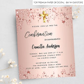 Papier Confirmation rose or étoiles invitation budgétaire