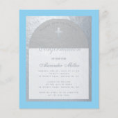Papier Confirmation Silver Blue Grey Budget Invitation (Devant)