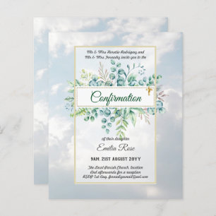 Papier CONFIRMATION VERDOYÈRE Invitation Moderne Double f