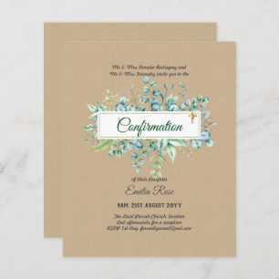 Papier CONFIRMATION VERDOYÈRE Invitation Moderne Double f