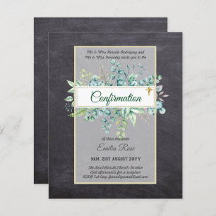 Papier CONFIRMATION VERDOYÈRE Invitation Moderne Double f