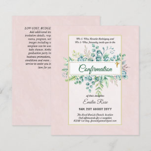 Papier CONFIRMATION VERDOYÈRE Invitation Moderne Double f