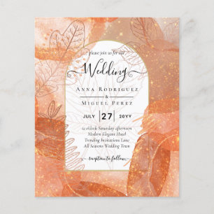 Papier Conflit d'automne moderne Terracotta Orange Leaf M