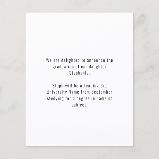 Papier Congrès Budget 2 Photo 2022 Faire-part des diplômé (Dos)