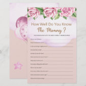 Papier Connais-Tu Bien Le Baby shower Fille Maman ? (Devant / Derrière)