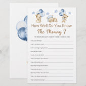 Papier Connais-Tu Bien Le Baby shower Maman Boy ? (Devant / Derrière)