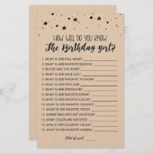 Papier Connais-tu bien le jeu de fille anniversaire ? (Devant / Derrière)