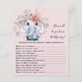 Papier Connais-tu bien maman Baby shower Game (Devant)