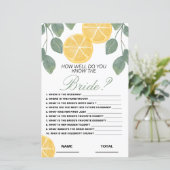 Papier Connaissez bien la mariée Floral Bridal Game Lemon (Debout devant)