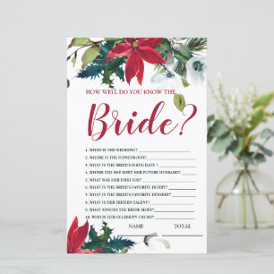 Papier Connaissez bien la mariée Noël Poinsettia jeu