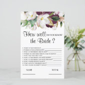 Papier Connaissez bien le jeu de la mariée Floral (Debout devant)