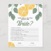Papier Connaissez bien le jeu de mariée Lemon (Devant)