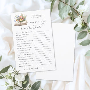 Papier Connaissez la mariée Livre Jeu de Baby Shower pour
