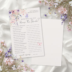 Papier Connaissez la mariée Papillon Fleurs de la Mariée