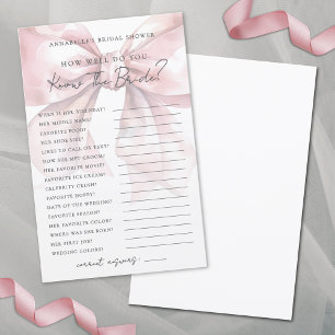 Papier Connaissez la mariée Rose pâle Nœud papillon Jeu d