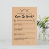 Papier Connaissez-vous bien la Fête des mariées de jeu de (Debout devant)