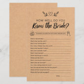 Papier Connaissez-vous bien la Fête des mariées de jeu de (Devant / Derrière)