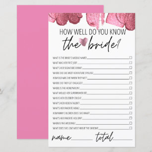 Papier Connaissez-vous bien la Fête des mariées de mariée