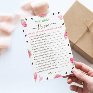 Papier Connaissez-vous bien la fille qui fête son anniver