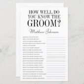 Papier Connaissez-Vous Bien La Groom LGBTQ ? (Devant / Derrière)