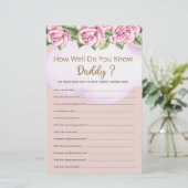 Papier Connaissez-Vous Bien Le Baby shower De Fille Papa  (Debout devant)