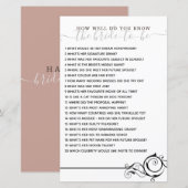 Papier Connaissez-vous bien le jeu de Fête des mariées de (Devant / Derrière)