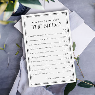 Papier Connaissez-Vous Bien Le Jeu De Fête des mariées De