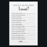 Papier Connaissez-Vous Bien Le Jeu De Garçon Anniversaire<br><div class="desc">Achetez ce jeu monochrome modifiable et profitez de la haute qualité Anniversaire Trivia Comment connaissez-vous bien la carte garçon d'anniversaire pour votre événement! C'est un modèle de jeu,  Vous pouvez changer les questions comme vous le souhaitez! Design noir et blanc.</div>