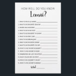 Papier Connaissez-Vous Bien Le Jeu De Garçon Anniversaire<br><div class="desc">Achetez ce jeu monochrome modifiable et profitez de la haute qualité Anniversaire Trivia Comment connaissez-vous bien la carte garçon d'anniversaire pour votre événement! C'est un modèle de jeu,  Vous pouvez changer les questions comme vous le souhaitez! Design noir et blanc.</div>