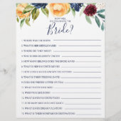 Papier Connaissez-vous bien le jeu de la Fête des mariées (Devant)