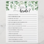 Papier Connaissez-vous bien le jeu de la Fête des mariées (Devant)