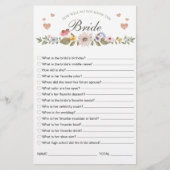 Papier Connaissez-vous bien le jeu de la Fête des mariées (Devant)