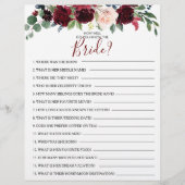 Papier Connaissez-vous bien le jeu de la Fête des mariées (Devant)