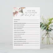 Papier Connaissez-Vous Bien L'Épouse Pour Être Fête des m (Debout devant)