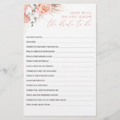 Papier Connaissez-Vous Bien L'Épouse Pour Être Fête des m (Devant)