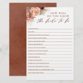 Papier Connaissez-Vous Bien L'Épouse Pour Être Fête des m (Devant / Derrière)