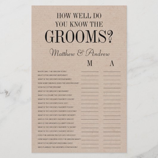 Papier Connaissez-Vous Bien Les Pièces Rustiques LGBTQ ? (Devant)