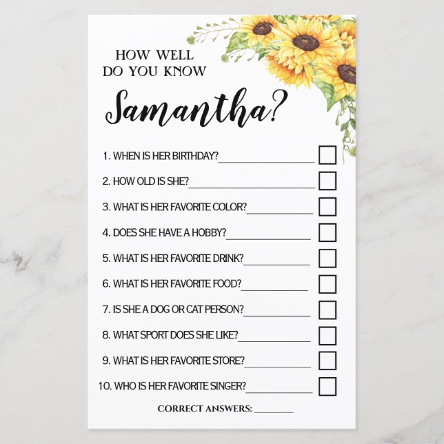 Papier Connaissez-vous bien mariée anglais espagnol jeu (Devant)