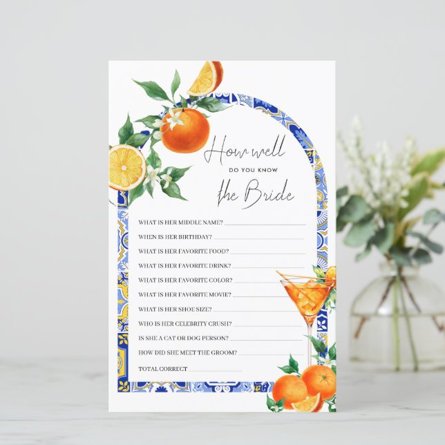 Papier Connaissez-Vous Le Jeu Méditerranéen Bride Spritz (Debout devant)