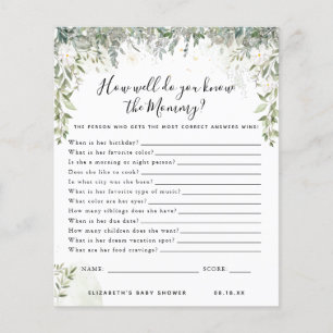 Papier Connaître la Maman Jeu de Baby Shower