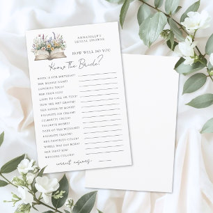 Papier Connaître la mariée - Jeu pour la fête de douche d
