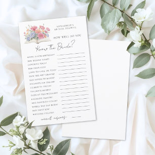 Papier Connaître la mariée Livre Jeu de Baby Shower