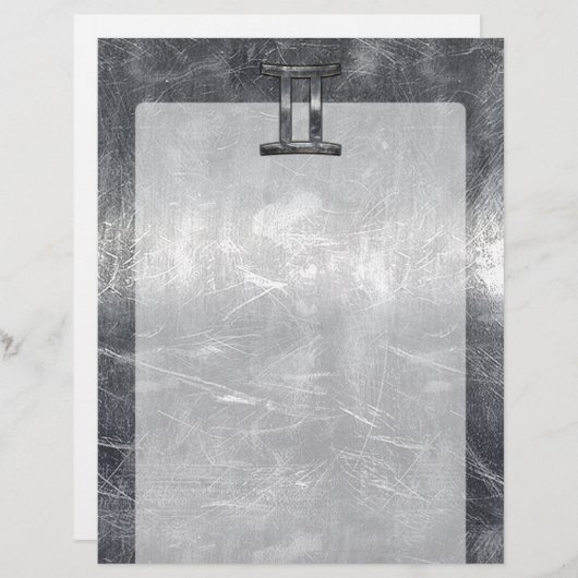 Papier Connexion Gemini Zodiac style acier industriel (Devant / Derrière)