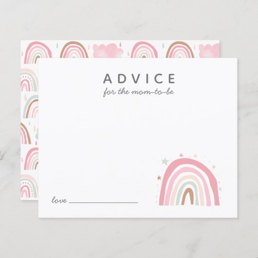 Papier Conseil arc-en-ciel rose mignon pour maman Card (Devant / Derrière)