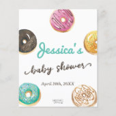 Papier Conseil Baby shower Donut Aquarelle pour maman (Dos)