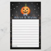 Papier Conseil Baby shower pour Halloween Little Citrouil (Devant)
