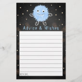 Papier Conseil Baby shower pour Halloween Little Monster (Devant)